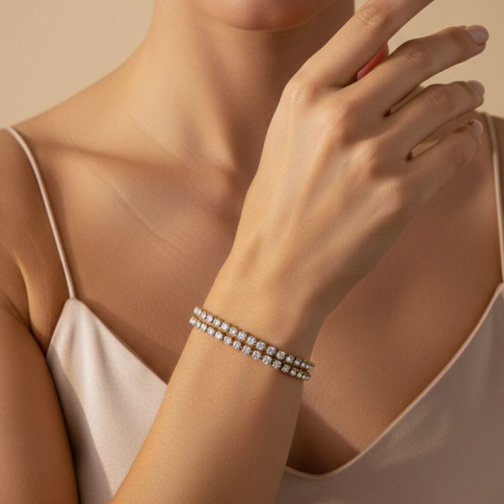 Danae Double Riviera Gold Bracelet