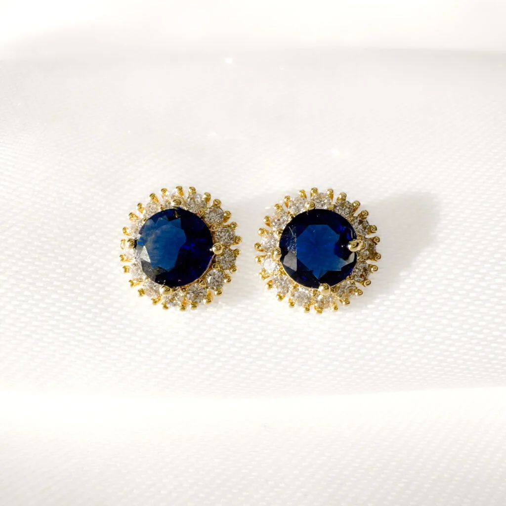 Dione Blue Gold Earrings