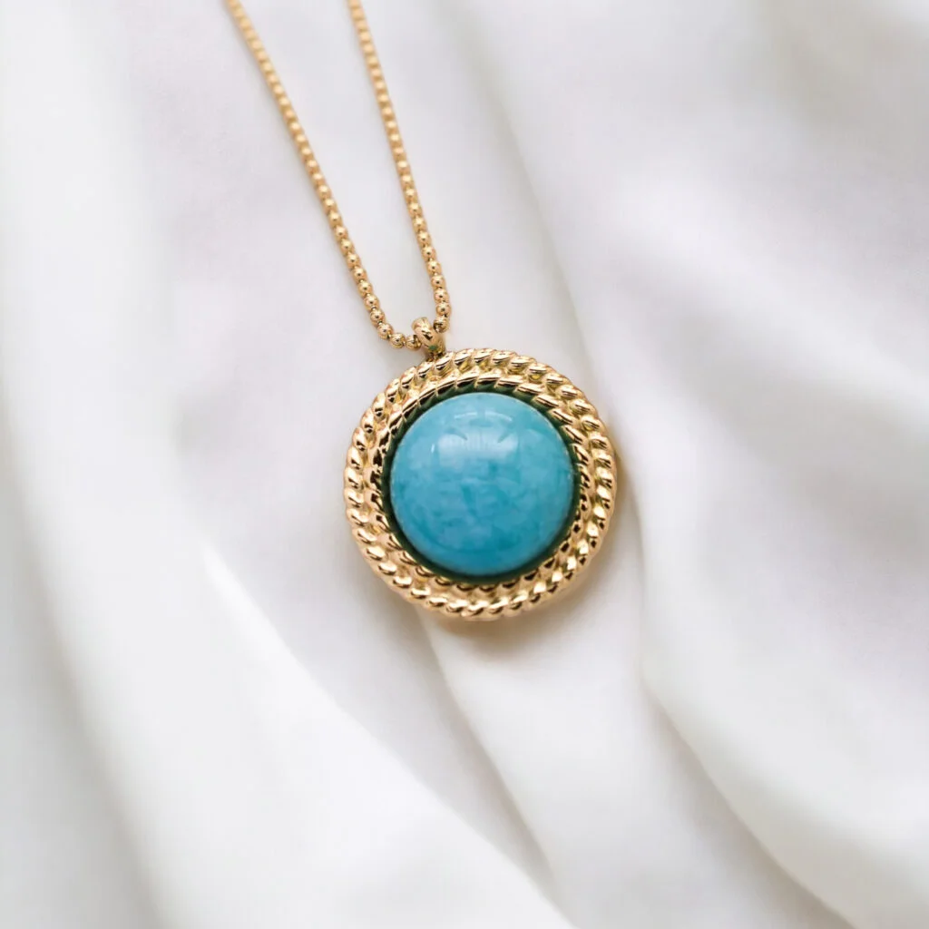 Braid Blue Gold Necklace