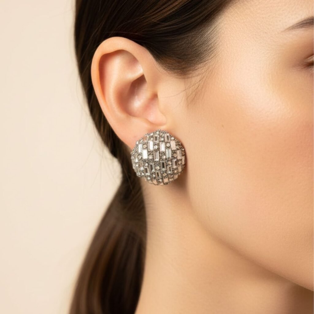 Καρφωτά Σκουλαρίκια Disco Ασημί